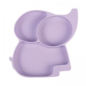 Plátaí súchán donaíonáin pláta eilifint silicone pláta bia comhlántach donaíonáin eilifint BPA saor in aisce dinnéir leanbh babhla dath silicone dath dinnéir inghlactha pláta roinnte do pháistí