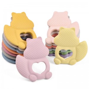 Cartún ioraí BPA saor in aisce leanbhnua teether bréagán silicone leanbh chew bréagán coganta bog coganta boga leanbh teething bataí búbtha bia silicone teether