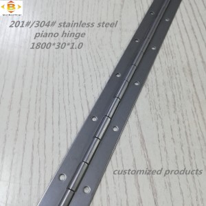 hinge fada saincheaptha 201n304n tiús 1.0mm cruach dhosmálta pianó tiubh pianó hinge comh -aireachta leanúnach hinge pianó comh -aireachta leanúnach