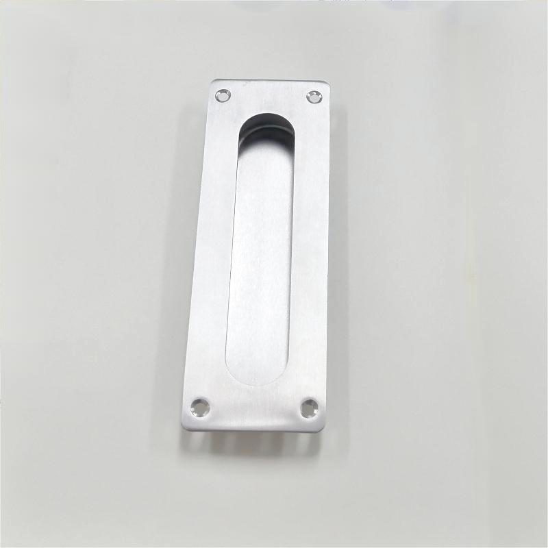 7.09 Orlach Tarraingíonn Flush Finger cuasaithe le haghaidh doras clóiséid dorais phóca, láimhseáil doras scioból sleamhnáin, brushed cruach dhosmálta doras dronuilleogach ag tarraingt crua -earraí