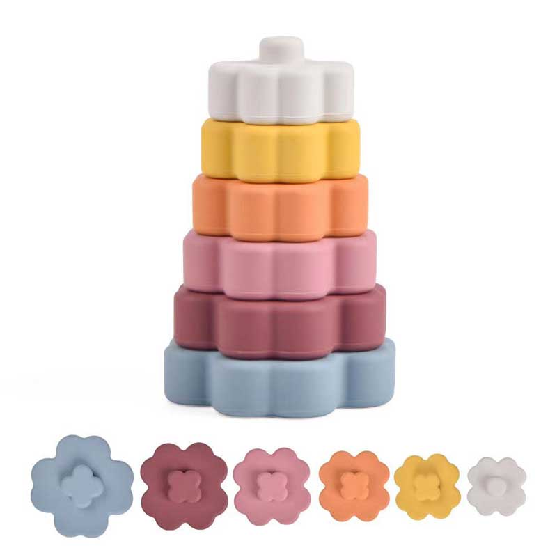 Leanaí Flower Flower Silicone Foirgneamh Oideachais Céadfaí Bréagáin Silicone Crualadh Silicone Bréagáin Montessori