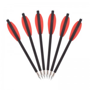 Elongarrow 119612-05 16cm Boltaí crosbhogha piostail boltaí saighead carbóin le 2pcs dearg vane