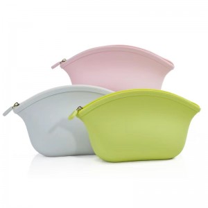 Páirtí Taistil Siopadóireachta Zipper Zipper Dath Candy Dath Mála Mála Cosmaideach Silicone Mála Láimhe Silicone