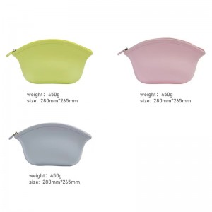 Páirtí Taistil Siopadóireachta Zipper Zipper Dath Candy Dath Mála Mála Cosmaideach Silicone Mála Láimhe Silicone