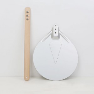 Láimhseáil adhmaid 7inch pizza alúmanaim ag casadh pizza peel pizza turner pizza pizza spatula pizza oigheann gabhálais oigheann