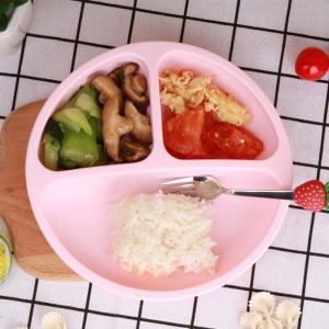 Cupáin shúchán leanbh silicone, cupáin shúchán féin-bheathú tachrán, pláta beathaithe leanbh silicone miasa silicone roinnte do leanaí scoite, BPA saor in aisce, micreathonn, miasniteoir agus oigheann sábháilte-babhlaí beat...