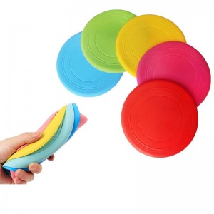 Madraí Silicone Frisbee Puppy Meaisín Eitilte Bréagáin Bréagáin Diosca Snámh Bog Oiliúint Pet Bréagáin Bréagáin Spóirt Pet Allamuigh, Ábhar Sláinte Sláinte Comhshaoil ​​Ábhar Silicone