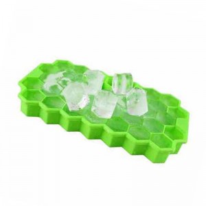 Tráidire Ciúb Oighir Honeycomb, 37 Bia Laitíse Grád Bia Silicone Ciúb Oighir Múnla Múnla Le Lids Mold Inbhainte Mold Oighir Múnla Do Pháirtí Uachtar Reoite Cocktail Uisce Beatha Páirtí Fuar