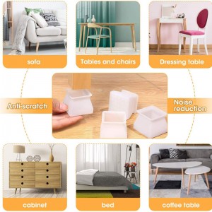 Cathaoir Silicone Cosantóirí Urlár Cos, Clúdaíonn Cosa Cathaoirleach Crua an Urláir Crua-adhmaid Cathaoirleach Cathaoirleach Cosairí Cosa Troscán Elastic Clúdaíonn cos cosneamh-duillín torann frith-scratch