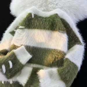 Leagan Cóiré an Fhómhair agus an Gheimhridh Cóiré scaoilte geansaí sable stríocach daite