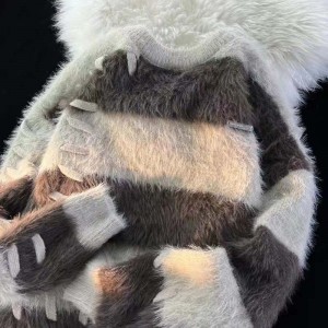 Leagan Cóiré an Fhómhair agus an Gheimhridh Cóiré scaoilte geansaí sable stríocach daite