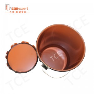 Péint stáin miotail folamh saincheaptha pail buicéad buicéad cruach iarann ​​iarann ​​bán bairille druma le láimhseáil agus clúdach bláth