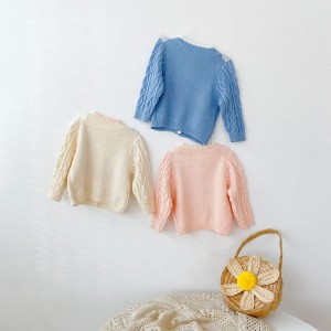 Leanaí geansaí leanbh geansaí cniotáilte seaicéad cardigan cniotáilte cailíní geansaí cailíní cardigan geansaí geimhridh an fhómhair fhómhair