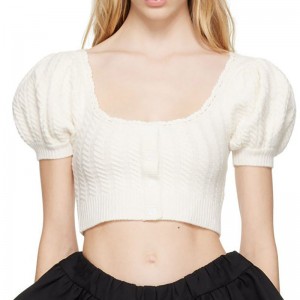 Geansaí Olla 2023 Samhradh Nua Criú Íseal Nua Muineál Ribbed Cniotáilte Sleeve Hem Hem Geansaí