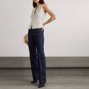 Saincheaptha Monarcha Cniotáilte 2023 Mná Éadaí Éadaí Samhraidh Éadaí Muineál Sleeveless Muineál Sleeveless Muineál Sweaters Cniotáilte