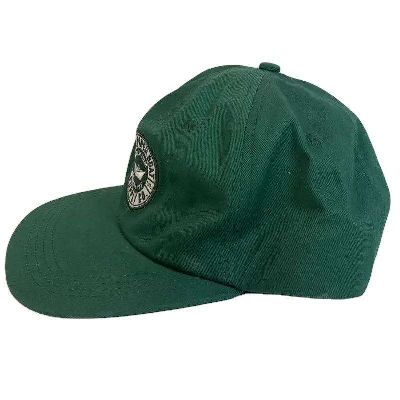 Faisean saincheaptha Faisean Bróidnéireacht Neamhstruchtúrtha Bog 6 Painéal Flat Snapback Hat Caipín Snapback