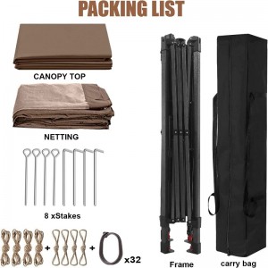 Soláthairtí gairdín Pergola Alúmanam Allamuigh Gazebo Allamuigh Úsáid Gníomhaíochta Allamuigh le Net Mosquito, Seacláid