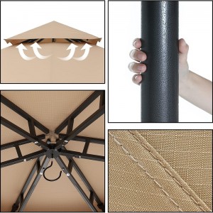 10 \'x10\' gazebos do patios gazebo heicseagánach amuigh faoin aer le cuirtíní líonta agus príobháideachta