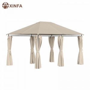 10 \'x 13\' foscadh ceannbhrat PATIO Allamuigh Gazebo le 6 bhalla inbhainte, khaki