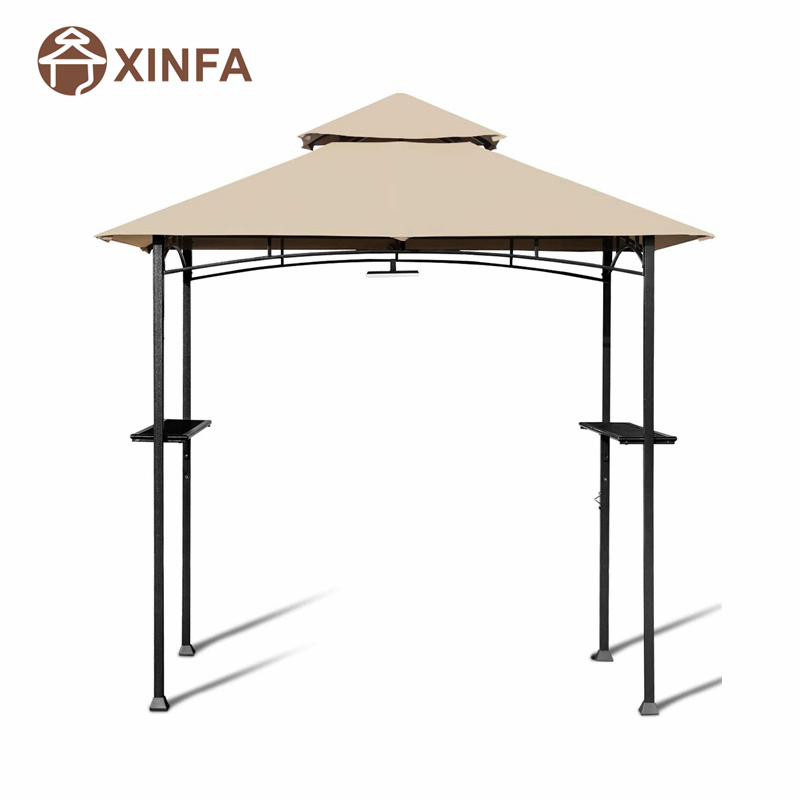 8 'x 5' ceannbhrat 2-sraith barr grill gazebo patio amuigh faoin aer foscadh gazebo gazebo le fráma cruach sturdy