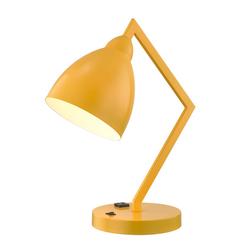 Lampa deisce le lámh mhiotail sheasta agus ceann le asraon cumhachta comhtháite agus ar lasc rockernoff ag an mbonn don seomra aoi