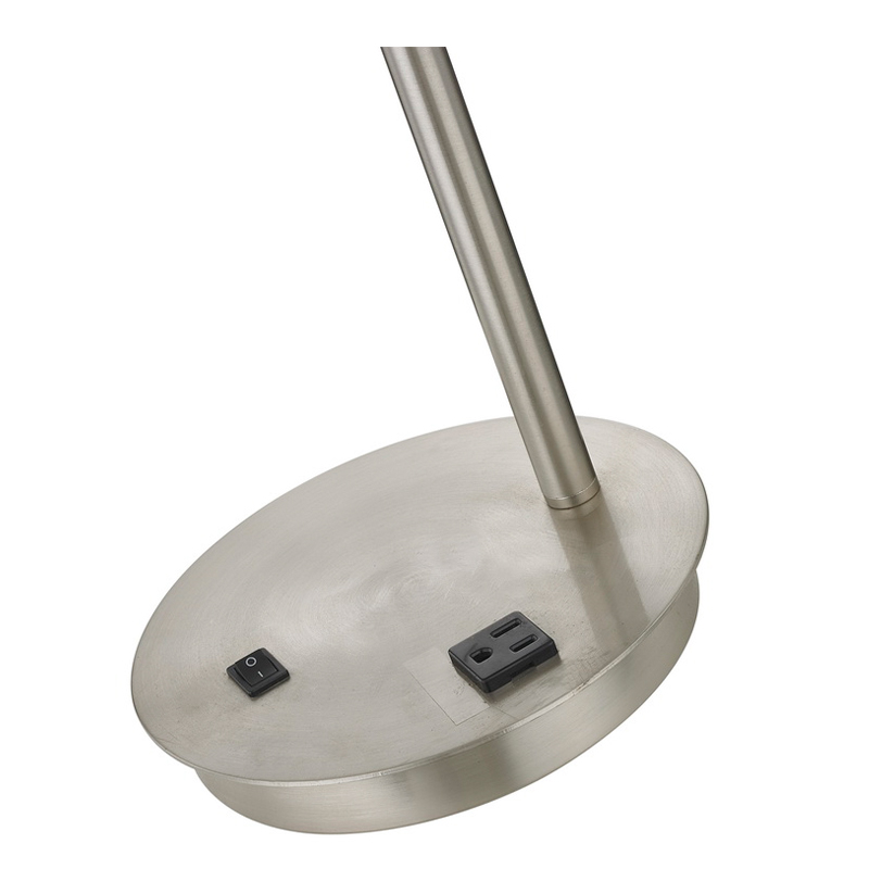 Lampa deisce Corbel le bailchríochnicile brushed, lasc rocker ar aghaidh agus asraon áisiúil ag an seomra aoi