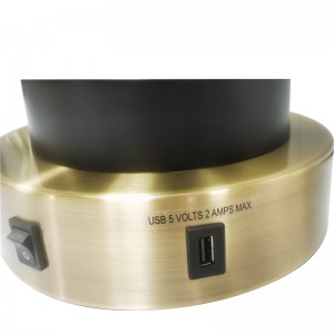 Lampa Oícheanta Custaim le Prás Antique and Black Críoch, A On NOFF Rocker Switch, Asraon Áisiúil agus calafort muirir USB ag an Seomra Aoi