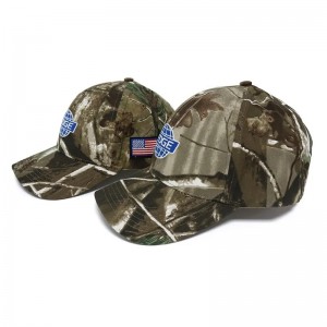 Saincheaptha compordach 5 phainéal spórt bróidnithe lasmuigh faoin aer 100% cadás priontáil digiteach caipín baseball inchoigeartaithenite