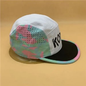 Caipín Spóirt Flat Brim Laser Caipín gearrtha Caipín Sracadh Sracadh Níolón Sracadh Hata Rith Hat Dri-Fit Snapback Cap