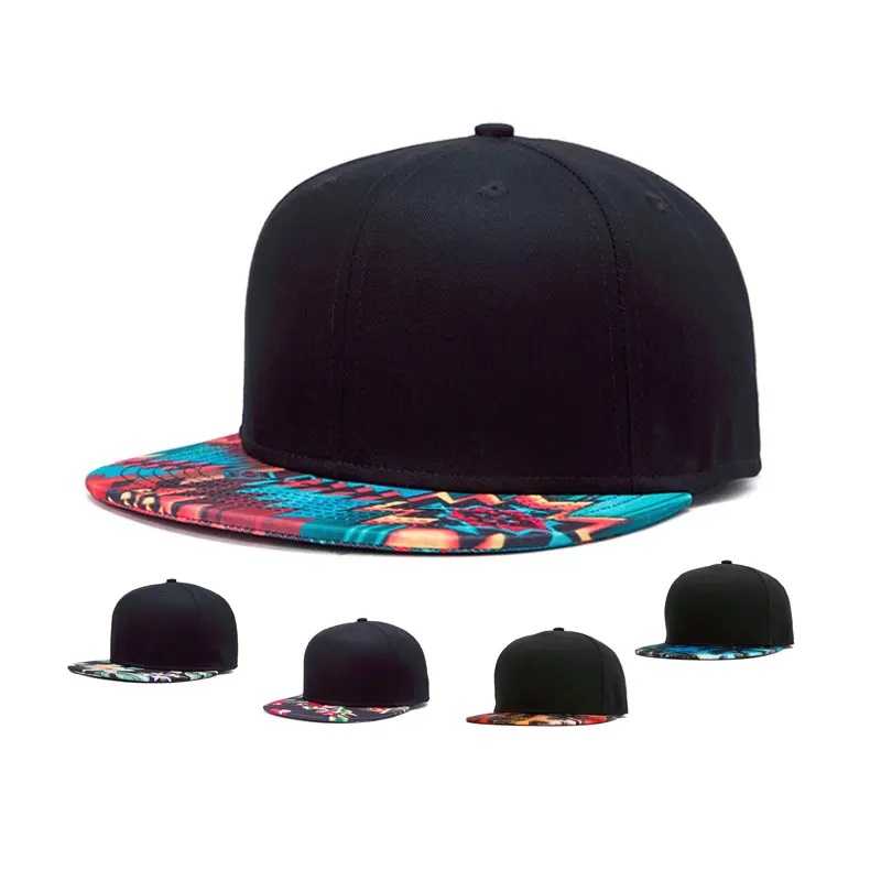 3D priontáil snap ar ais cothrom le hata hata rince priontáil cromáin phriontáil bille cothrom hataí haváíaian dearadh do chaipín snapback féinnhatnhat