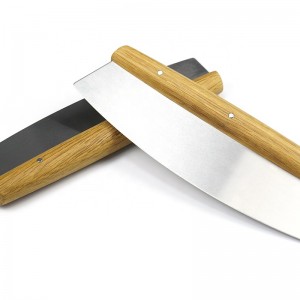OEM NODM 304 Slicer Pizza Pizza Pizza Cruach Dhosmálta Le Láimhseáil Adhmaid Darach