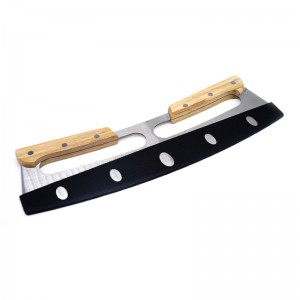 Díol te pizza cutter cruach dhosmálta, pizza cutter pizza rocker le haghaidh uirlis chistin le cosaint clúdaigh phlaisteach