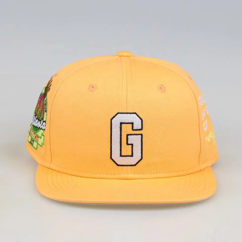 Déanta sa tSín Sé Chaip Baseball Snapback Sé Painéal Do Fhir Saincheaptha Gorras Snapbacks Hataí Bróidnéireachta Buí Buí