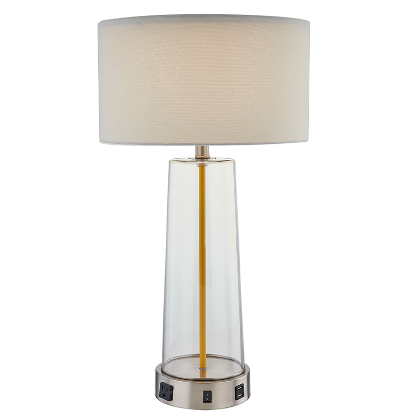 Lampa Tábla Gloine Óstán Home2 le Switch Rocker On On NOFF, asraon áisiúil agus calafort muirir USB ag seomra aíochta an óstáin