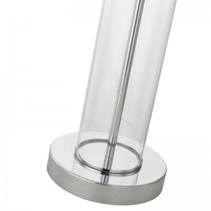 Lampa tábla gloine soiléir le bailchríoch chrome snasta ag seomra aíochta an óstáin