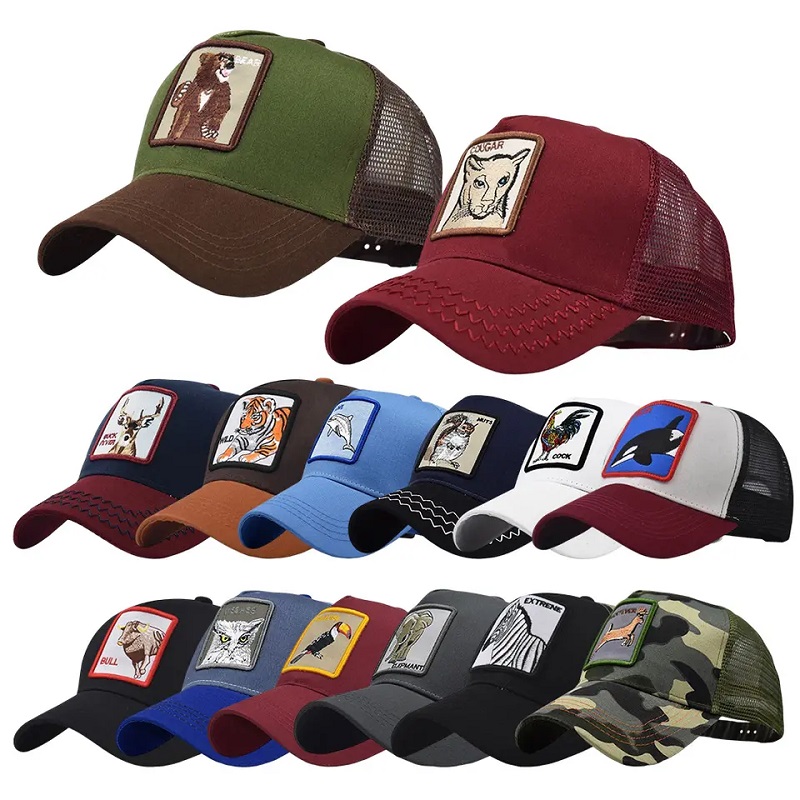 Faisean mórdhíola 5 caipíní spóirt cartúin painéil caipíní bróidnéireachta mogalra gorros caipín baseball caipín fir ainmhithe hataí