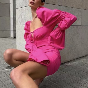 Muineál Cearnóg Sexy Wrap Gúna muinchille Hip Puff