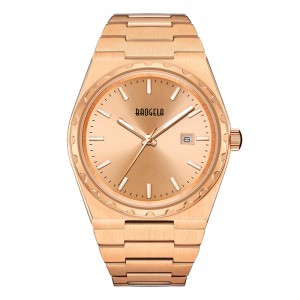 Baogela 40mm Brand All Gold Cruach dhosmálta Fir Wristwatch Gnó Clasaiceach 50m Uiscedhíonach Grianchloch Watch for Men 22801