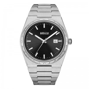 Baogela 40mm Brand All Gold Cruach dhosmálta Fir Wristwatch Gnó Clasaiceach 50m Uiscedhíonach Grianchloch Watch for Men 22801