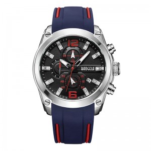 Baogela Chronograph Analógach Grianchloch Faire Le Dáta Lámha Luminous Lámha Luminous Uiscedhíonach Strap Strap Wristswatch for Man Blue 22609