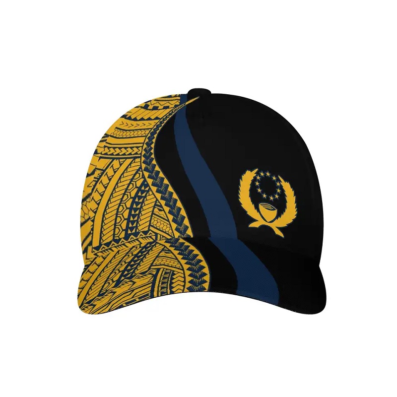 Bratach Nua Micronesia Pohnpei Clóbhuailte Caipín Baseball Clóbhuailte Caipíní Spóirt Tattoo Polynesian Feistithe Hat Allamuigh Inchoigeartaithe Breatible Hata Allamuigh Unisex