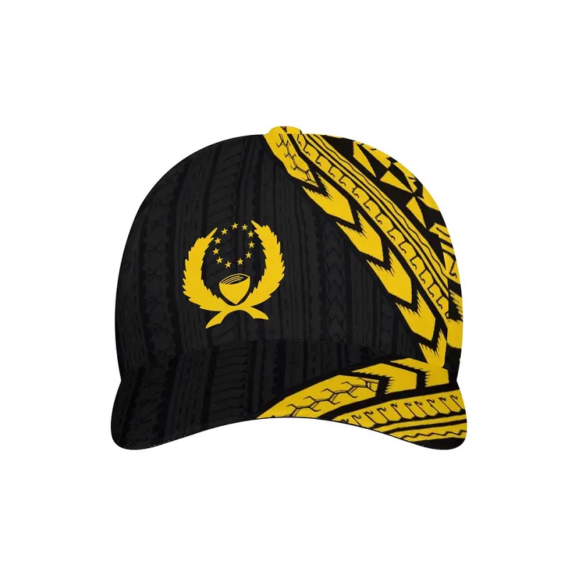 Bratach Nua Micronesia Pohnpei Clóbhuailte Caipín Baseball Clóbhuailte Caipíní Spóirt Tattoo Polynesian Feistithe Hat Allamuigh Inchoigeartaithe Breatible Hata Allamuigh Unisex