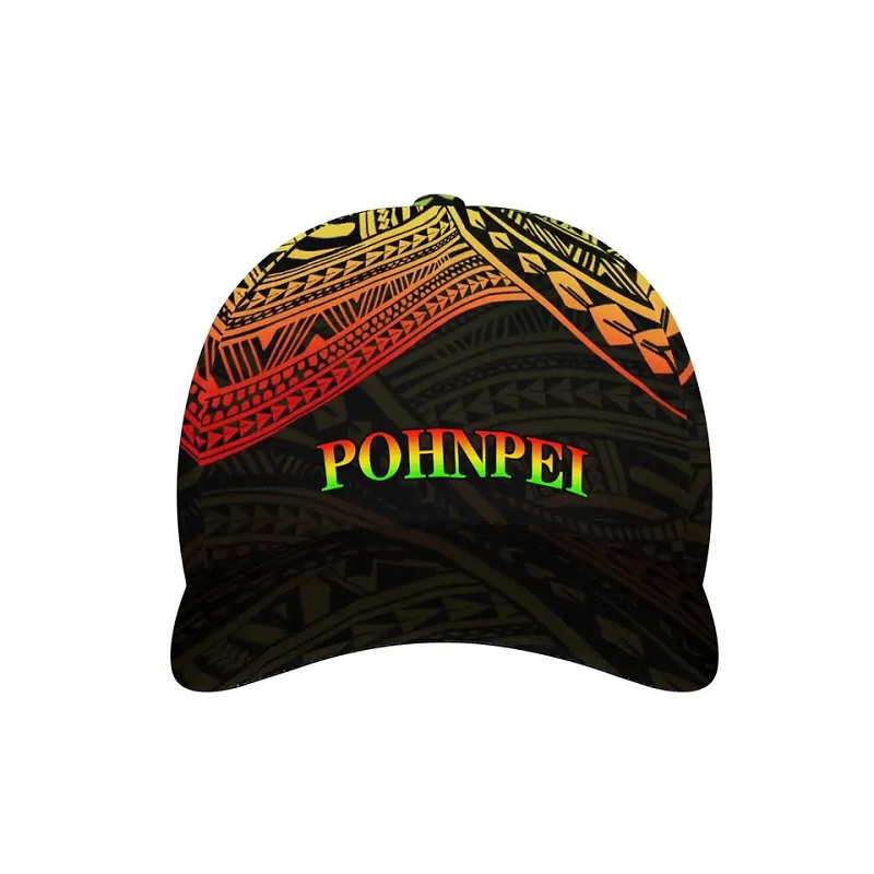 Bratach Nua Micronesia Pohnpei Clóbhuailte Caipín Baseball Clóbhuailte Caipíní Spóirt Tattoo Polynesian Feistithe Hat Allamuigh Inchoigeartaithe Breatible Hata Allamuigh Unisex