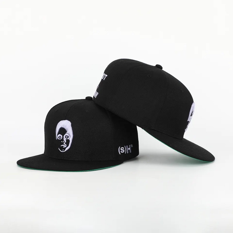 Saincheaptha 6 painéal dubh dúnta ar ais flex flex fit fit gorras cap feistithe hata feistithe 3d lógó bróidnéireachta glas fo -bholg hip hop caipín snapback