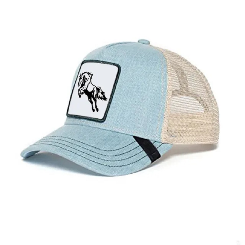 Monaróir 5 Painéal 100% Mens Poileistir Hataí Caipín Trucker le Paiste Fite Ainmhithe Saincheaptha