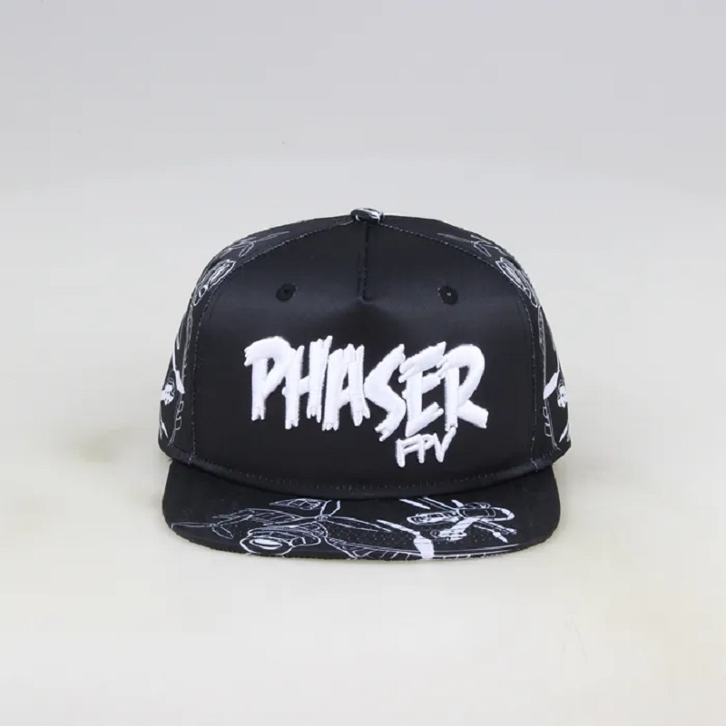 Faisean Mórdhíola Flat Brim Allover Sublimation Clóbhuailte 5 Painéal Caipíní agus hataí Snapback saincheaptha