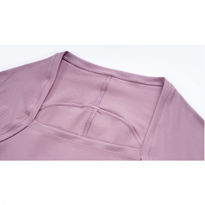 Rib léinte yoganeckline leathan rib