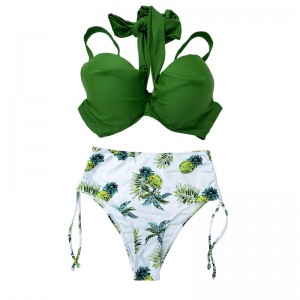 Móide Méid Floral Priontáil Fliuchs Swimstring