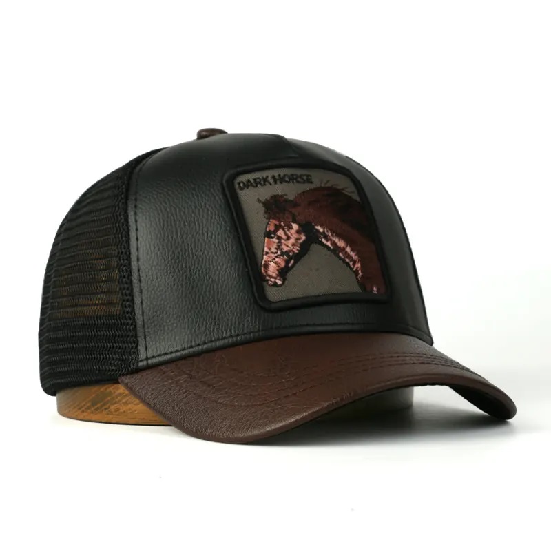 Mens mogalra saor saincheaptha 5 painéal trucaile caipín applique paiste bróidnithe hataí trucker gorras