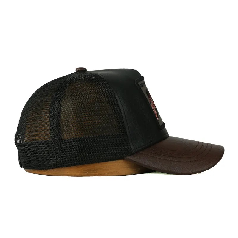 Mens mogalra saor saincheaptha 5 painéal trucaile caipín applique paiste bróidnithe hataí trucker gorras